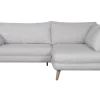REMISE allant jusqu. Canapé D’angle Droit Scandinave 3-4 Places En Tissu Gris Clair Chiné Et Bois Clair CREEP 31