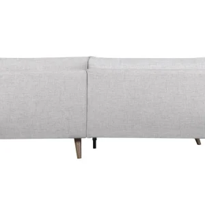 REMISE allant jusqu. Canapé D’angle Droit Scandinave 3-4 Places En Tissu Gris Clair Chiné Et Bois Clair CREEP 14